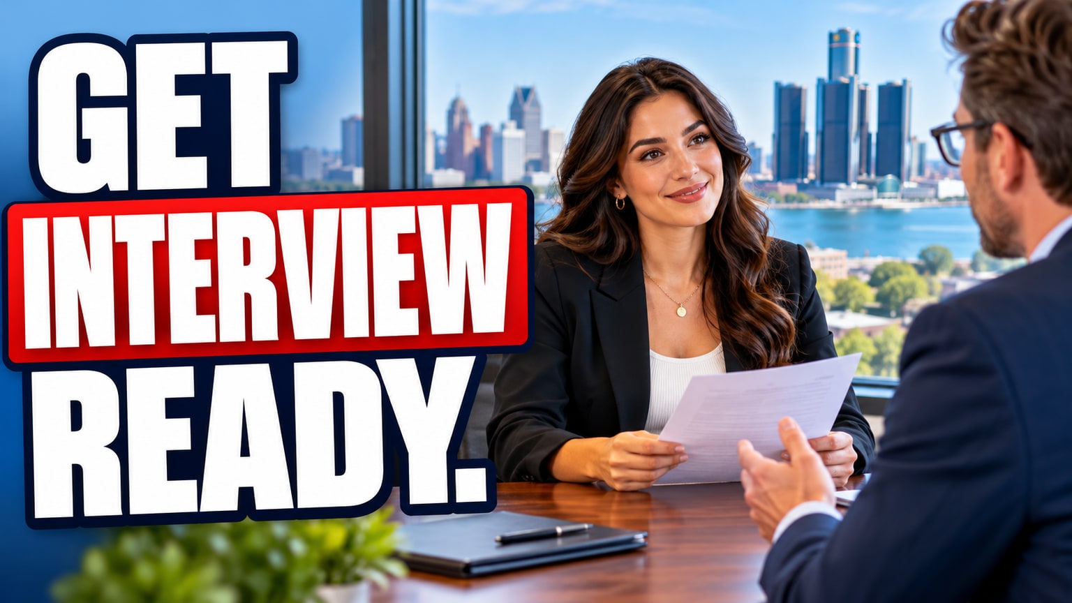 GET INTERVIEW READY. — AI-generated illustrative career image